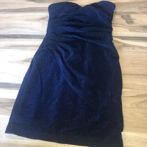 Black & Blue Sparkly Mini Dress